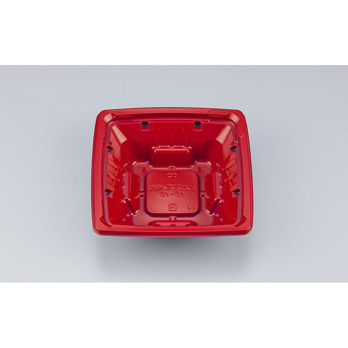 【小ロット対応商品】CZラプレ角丼15-15 朱本体[50入]