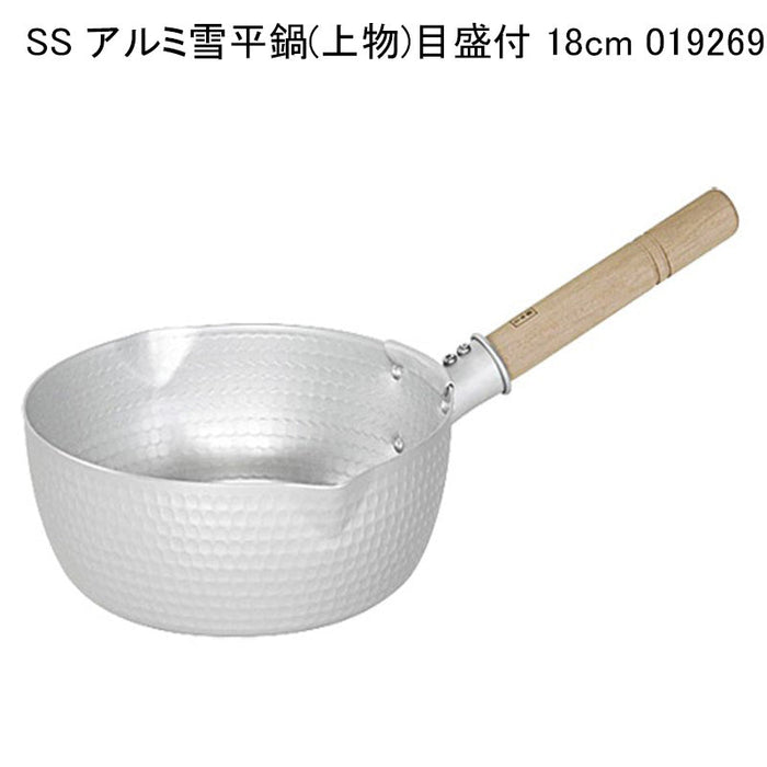 SS アルミ雪平鍋(上物)目盛付 18cm 019269
